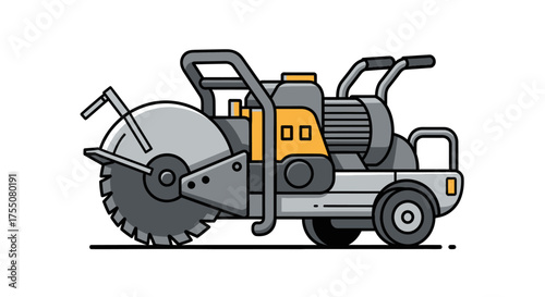 Heavy-duty concrete cut-off saw illustration with large blade.