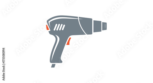 Professional Heat Gun Tool Icon with Orange Accents.