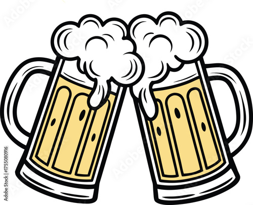 Beer mug silhouette Vector isolated on white background