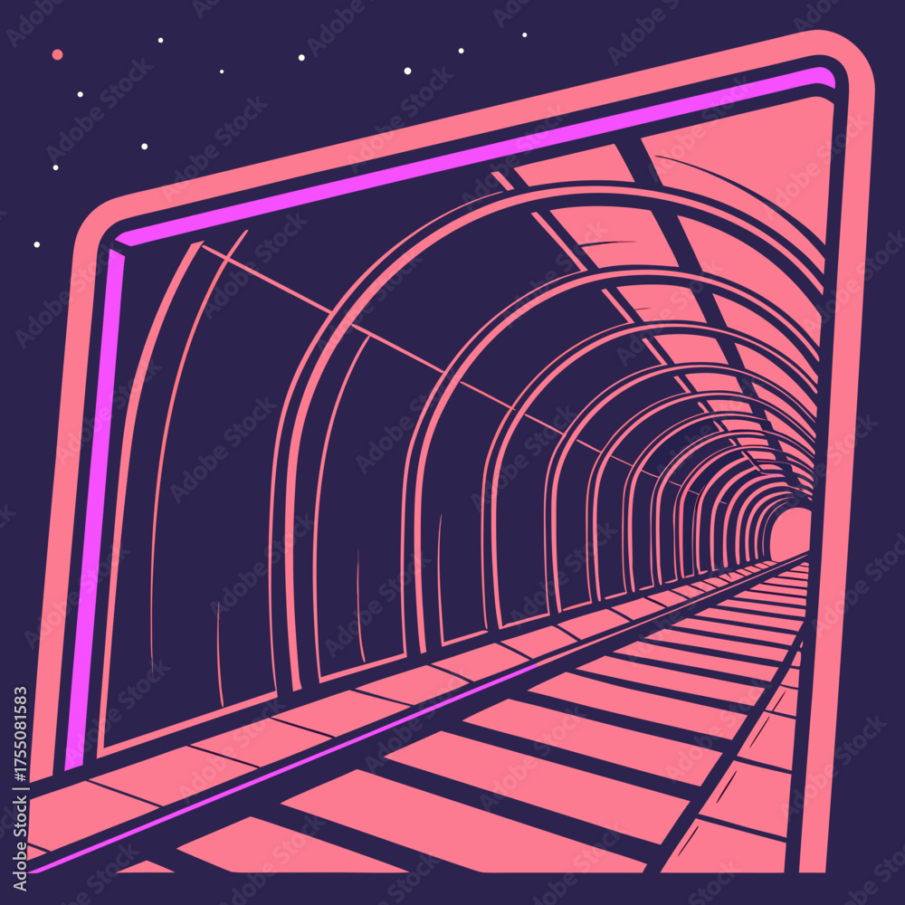 Fototapeta premium Chrome Galaxy Tunnel
