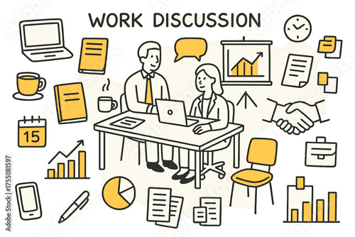 Business Collaboration Doodle. Exercise Muscles. Hand-drawn doodle illustration Biceps, triceps, quadriceps, muscle fibers, tendons, ligaments, skeleton,