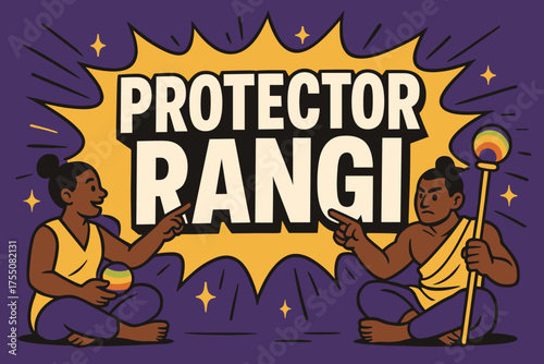 Protector Rangi Banner. The History of Major World Religions. Set Logo of The History of Major World Religions: abstract interfaith icon. harmonious logo