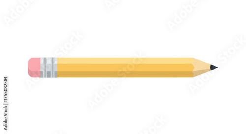 Yellow Pencil with Eraser and Sharp Black Tip.