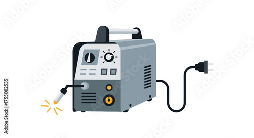 Portable Electric Arc Welding Machine with Sparks.