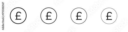 Pound icon, linear icon with editable stroke