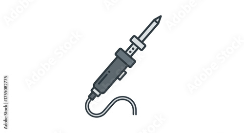 Cartoon Soldering Iron Tool for Electronics Repair.