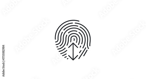 Fingerprint Icon with Upward Arrow Security and Access.