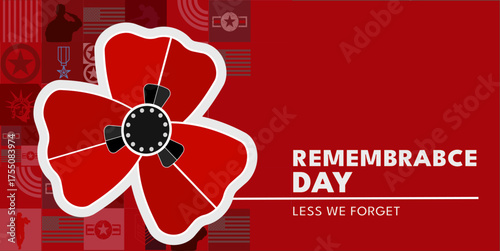 Remembrance day - poster, banner   vector illustration