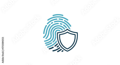 Secure Fingerprint Biometric Identity Protection Icon.