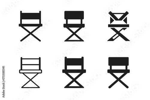 Makeup Artist Logos. Professional makeup artist?s chair. Set Logo of Professional makeup artist?s chair: Foundation. harmonious logo variations of the same