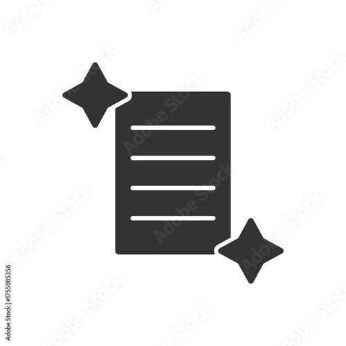 AI Generated Document Icon - Sparkle Icon	