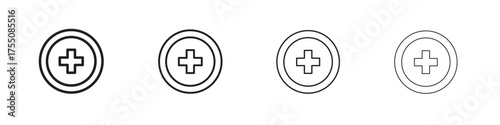 Hospital sign icon, linear icon with editable stroke