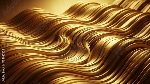 Luxurious Gold Liquid Metal Abstract Background Animation.