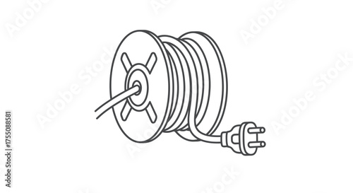 Electrical Cable Reel with Plug Outline Style.
