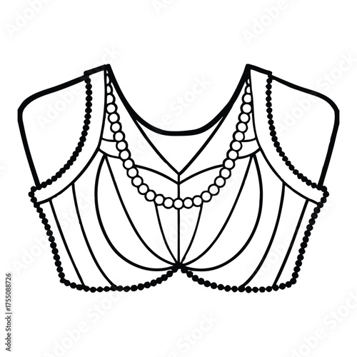 Pearl detailed silk designer top