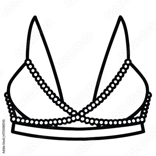 Pearl strap velvet designer bralette
