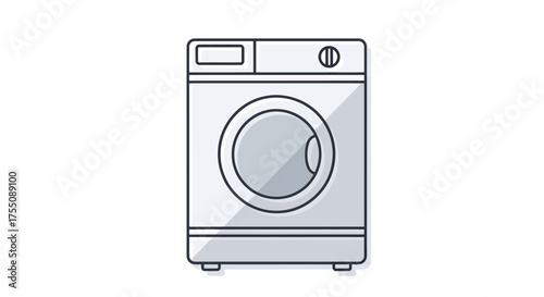 Modern White Clothes Dryer Machine with Circular Door.