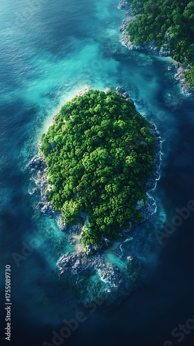 Tropical paradise island surrounded turquoise ocean images