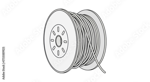 Spool of Wire: Electrical Cable on a Reel Industrial Supply.