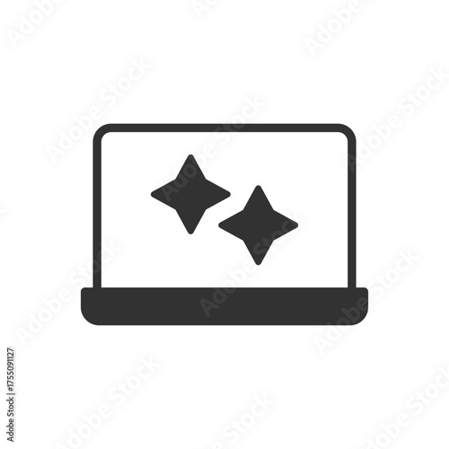 AI Laptop Icon - Sparkle Icon	
