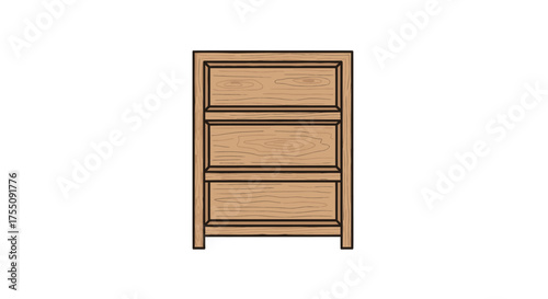 Three-Drawer Wooden Chest of Drawers Simple Design.