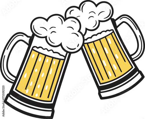 Beer mug silhouette Vector isolated on white background