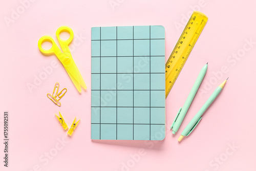 Notebook with pens, paper c...