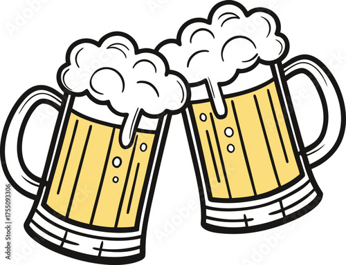 Beer mug silhouette Vector isolated on white background