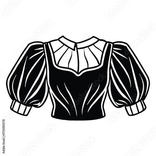 Shiny satin puff sleeve top