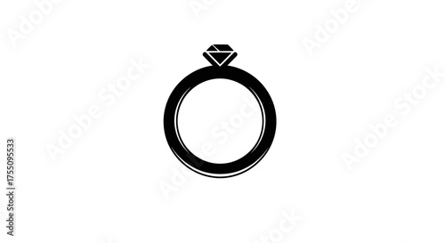 Illustration of a diamond ring, a symbol of love, marriage, and commitment