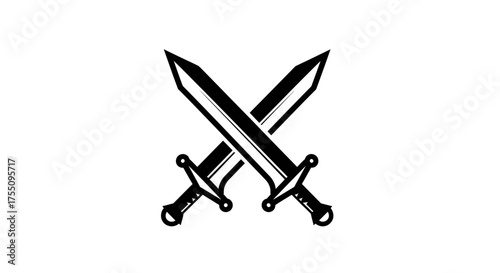 Illustration of two crossed swords, a symbol of combat and medieval warfare