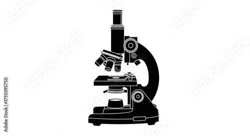 Illustration of a microscope, a scientific instrument for viewing small objects