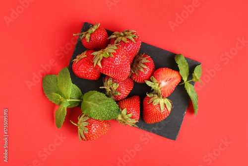 Fresh ripe strawberries and...