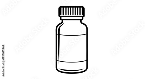 Illustration of a medicine bottle, ideal for healthcare or pharmaceutical designs