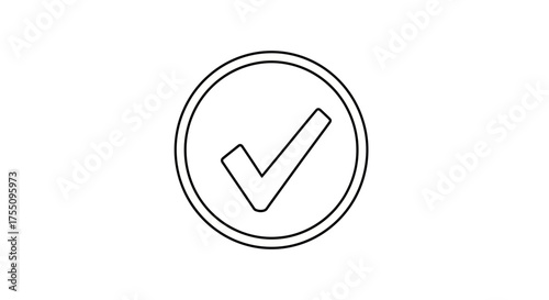 Check mark in a circle, , representing approval, completion, or validation