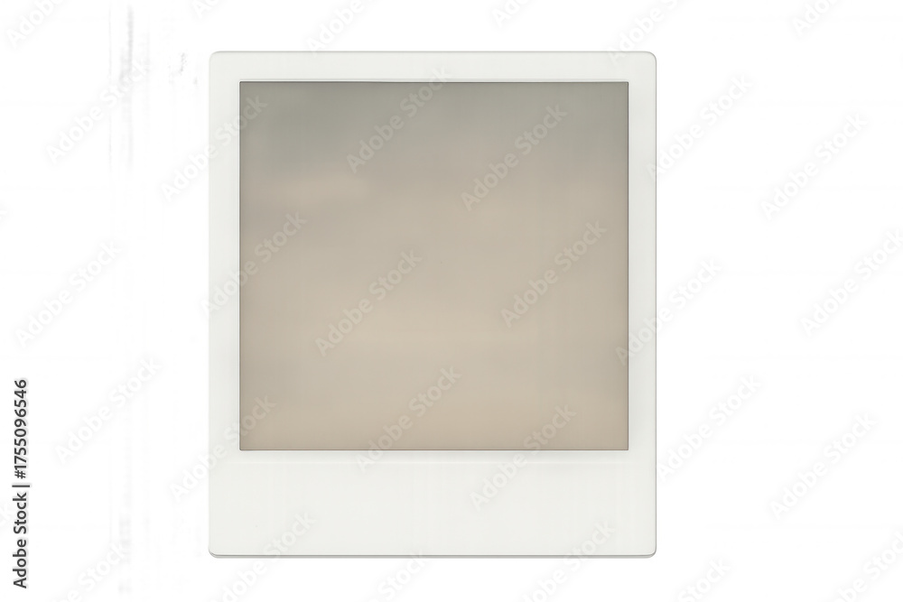 Fototapeta premium White instant print frame mockup for memories and projects with blank beige image area on transparent