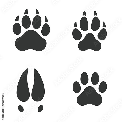 Animal paw prints collection for creative designs