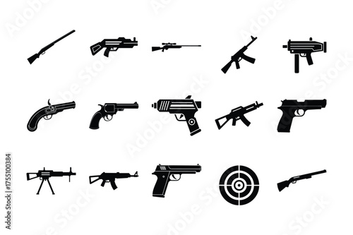 vector illustration of a gun