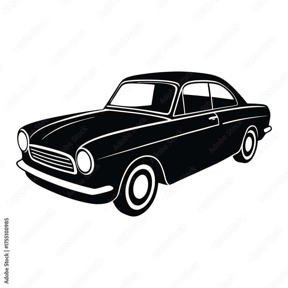Naklejka premium Vector of classic car icon, vintage vehicle designs isolated on white background.