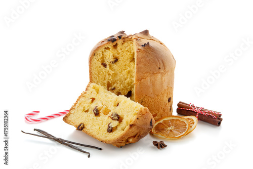 Cut Panettone with dried or...