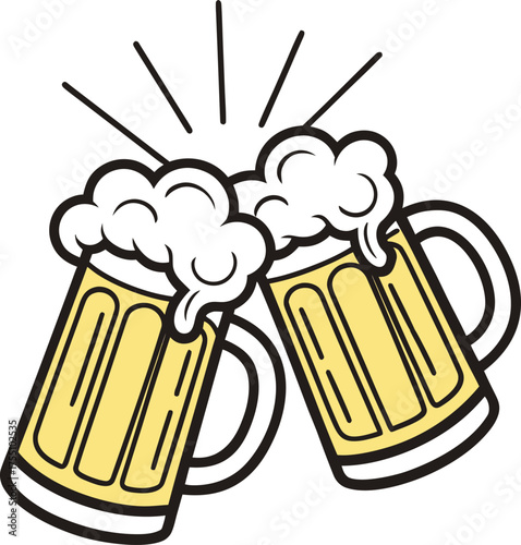 Beer mug silhouette Vector isolated on white background