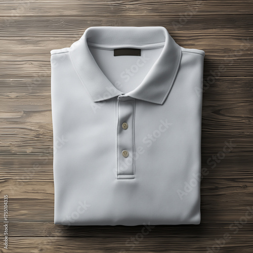 Realistic mockup of polo shirt in various colors and folded flat lay style. Perfect for clothing branding, logo presentation, or fashion design template.