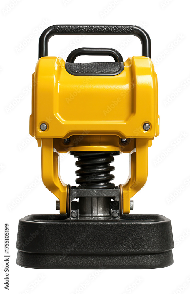 Fototapeta premium Powerful vibrating plate with a durable rubber skirt for effective edge compaction.