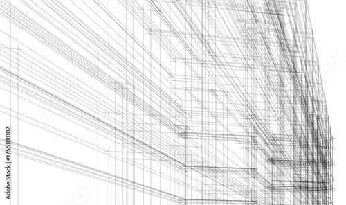 Modern building architectural 3d illustration