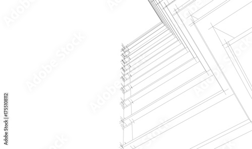 Modern building architectural 3d illustration
