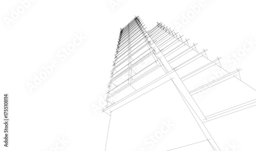 Modern building architectural 3d illustration