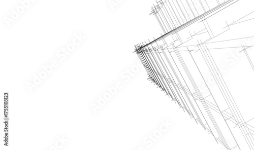 Modern building architectural 3d illustration