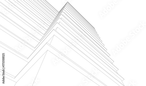 Modern building architectural 3d illustration