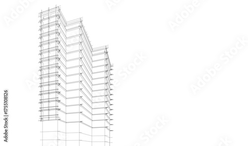 Modern building architectural 3d illustration