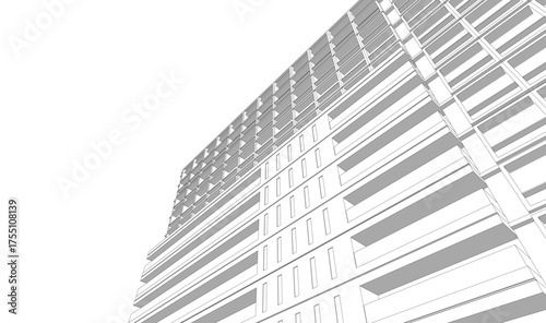 Modern building architectural 3d illustration